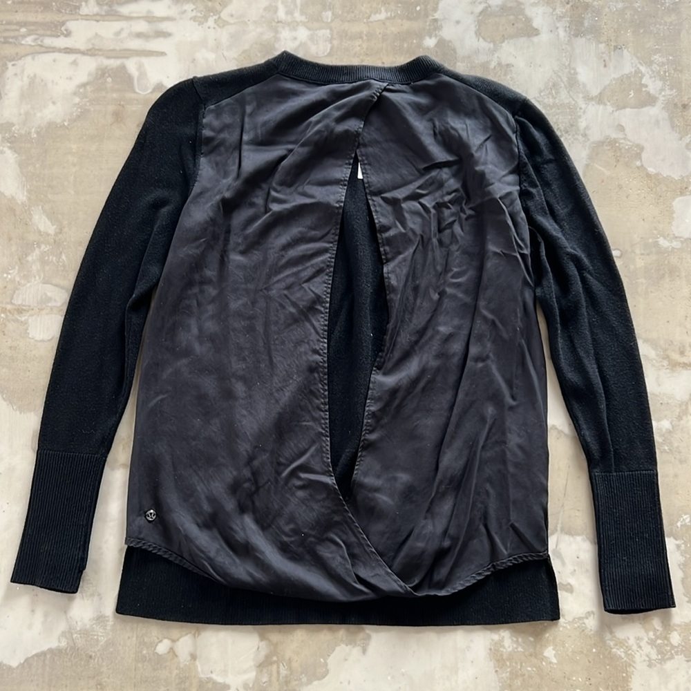 Lululemon Black Open Back Sweater